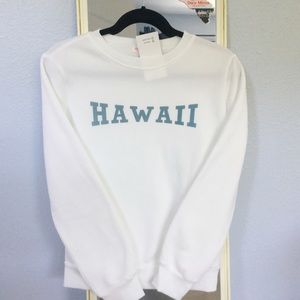 HAWAII white and blue crew neck sweatshirt size S
